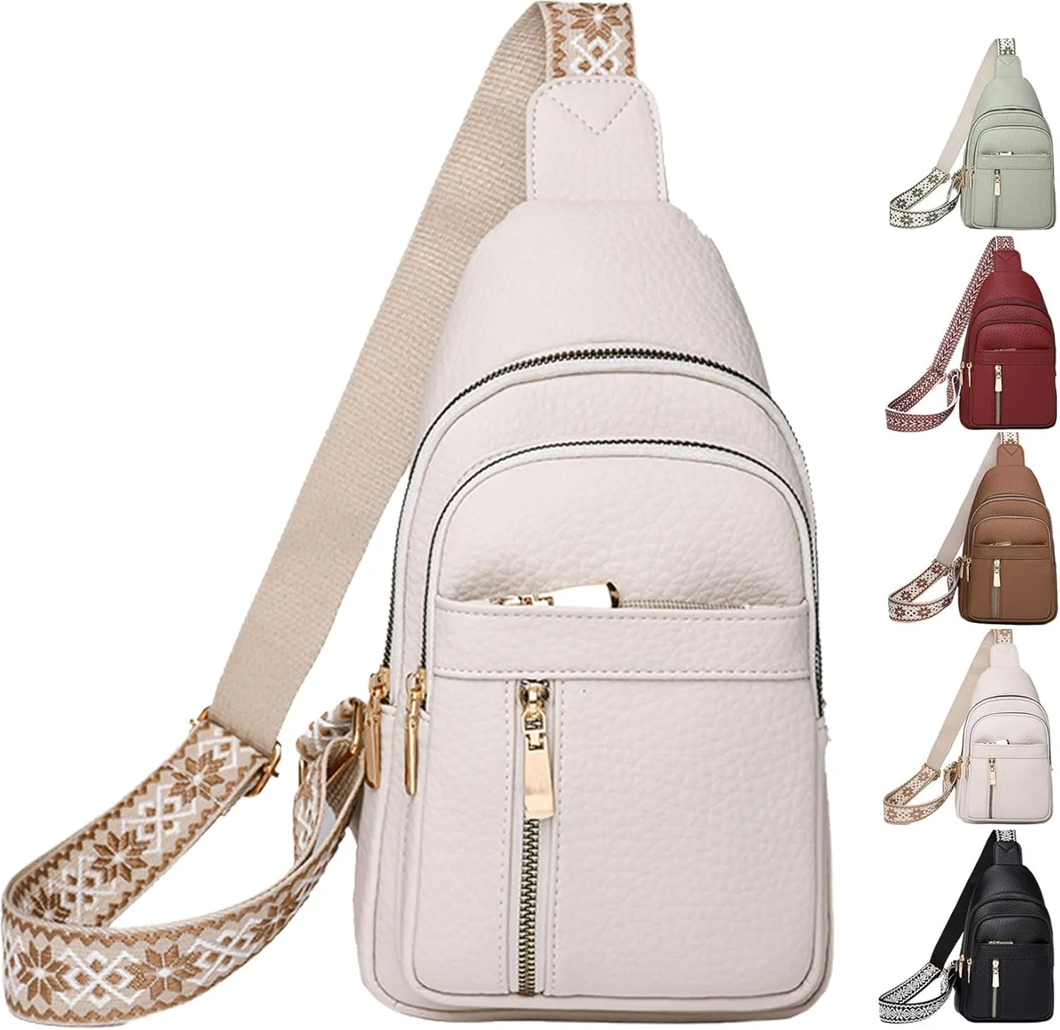 Relevantk Crossbody Bag, Wbougisay Crossbody Bag, Relevantk Large Capacity Anti-Theft Crossbody Leather Bag for Women