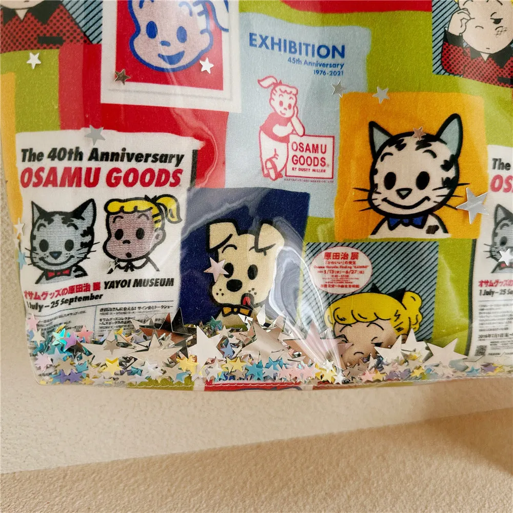 Retro Radiance Star Confetti Hand Bag by Osamu Harada, Graphic Poster