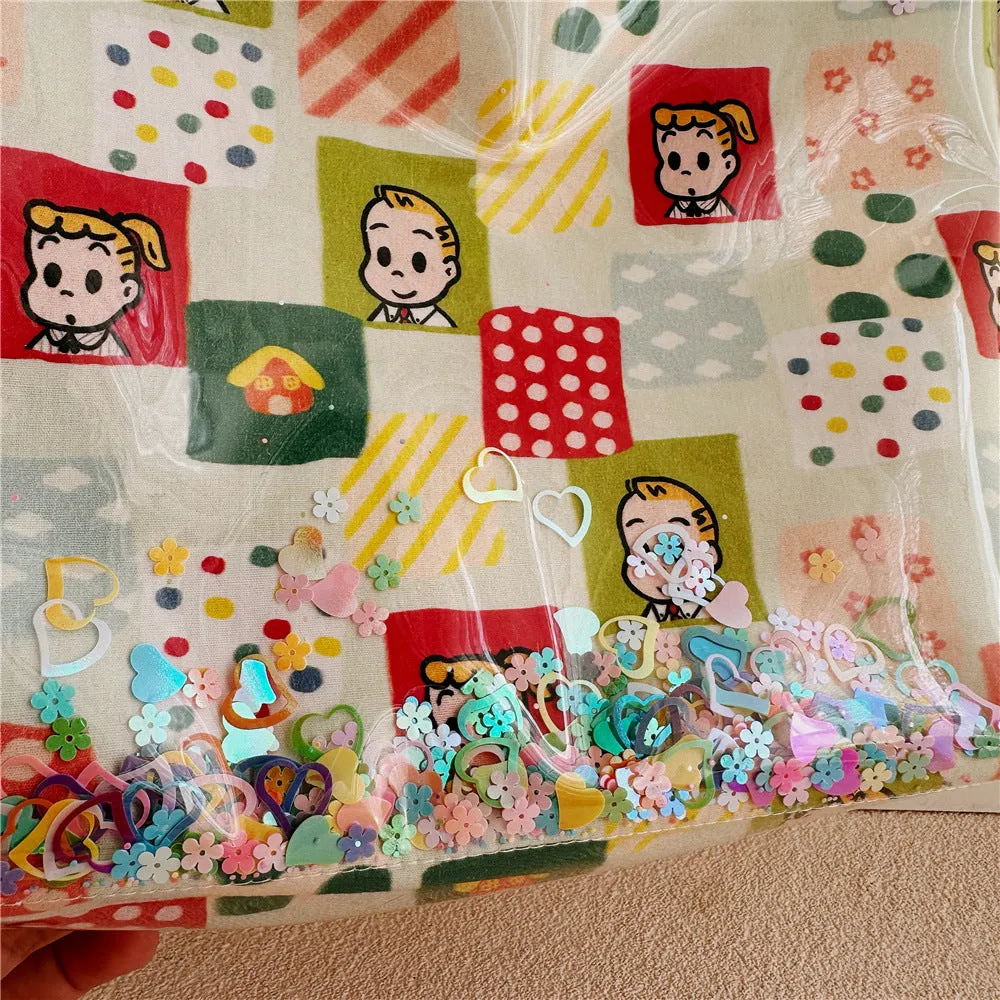 Retro Radiance Star Confetti Hand Bag by Osamu Harada, Patchwork