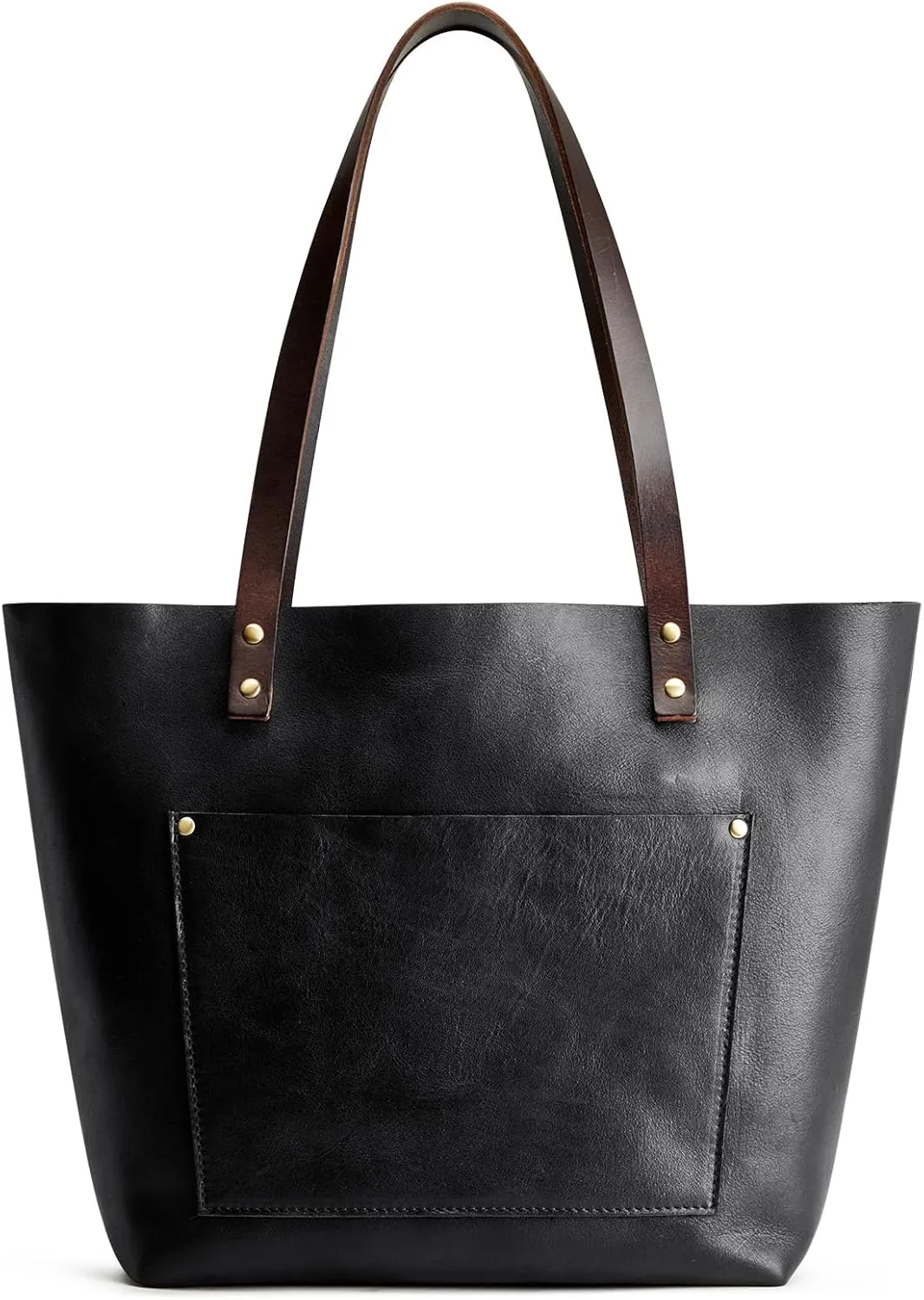 S-ZONE Leather Tote Bag for Women Large Work Shoulder Purses and Handbags with Outside Pocket