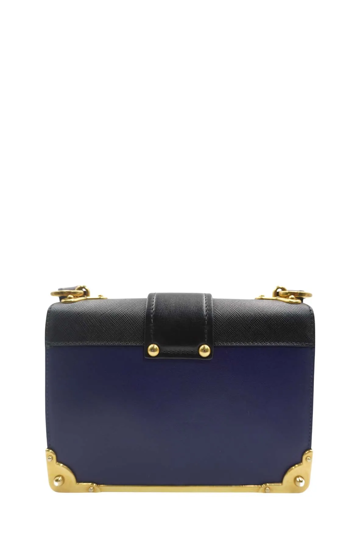 Saffiano-Trimmed City Calf Cahier Bag Blue