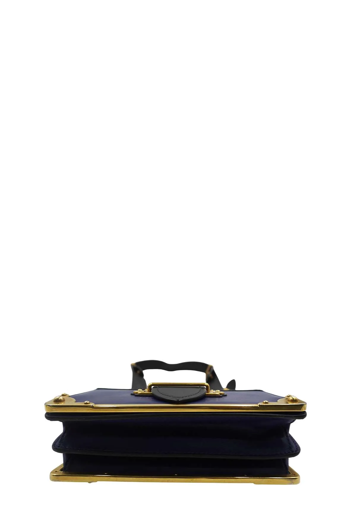 Saffiano-Trimmed City Calf Cahier Bag Blue