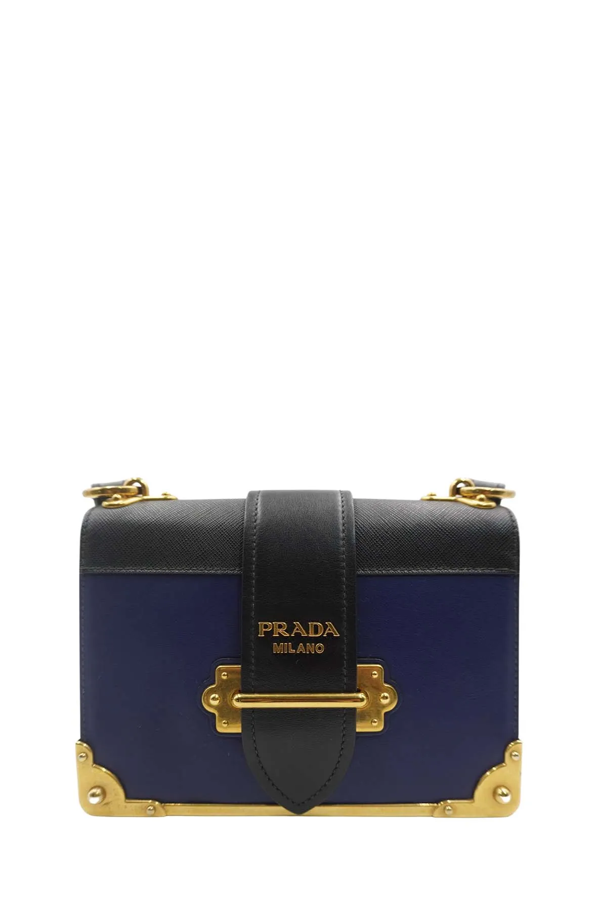 Saffiano-Trimmed City Calf Cahier Bag Blue