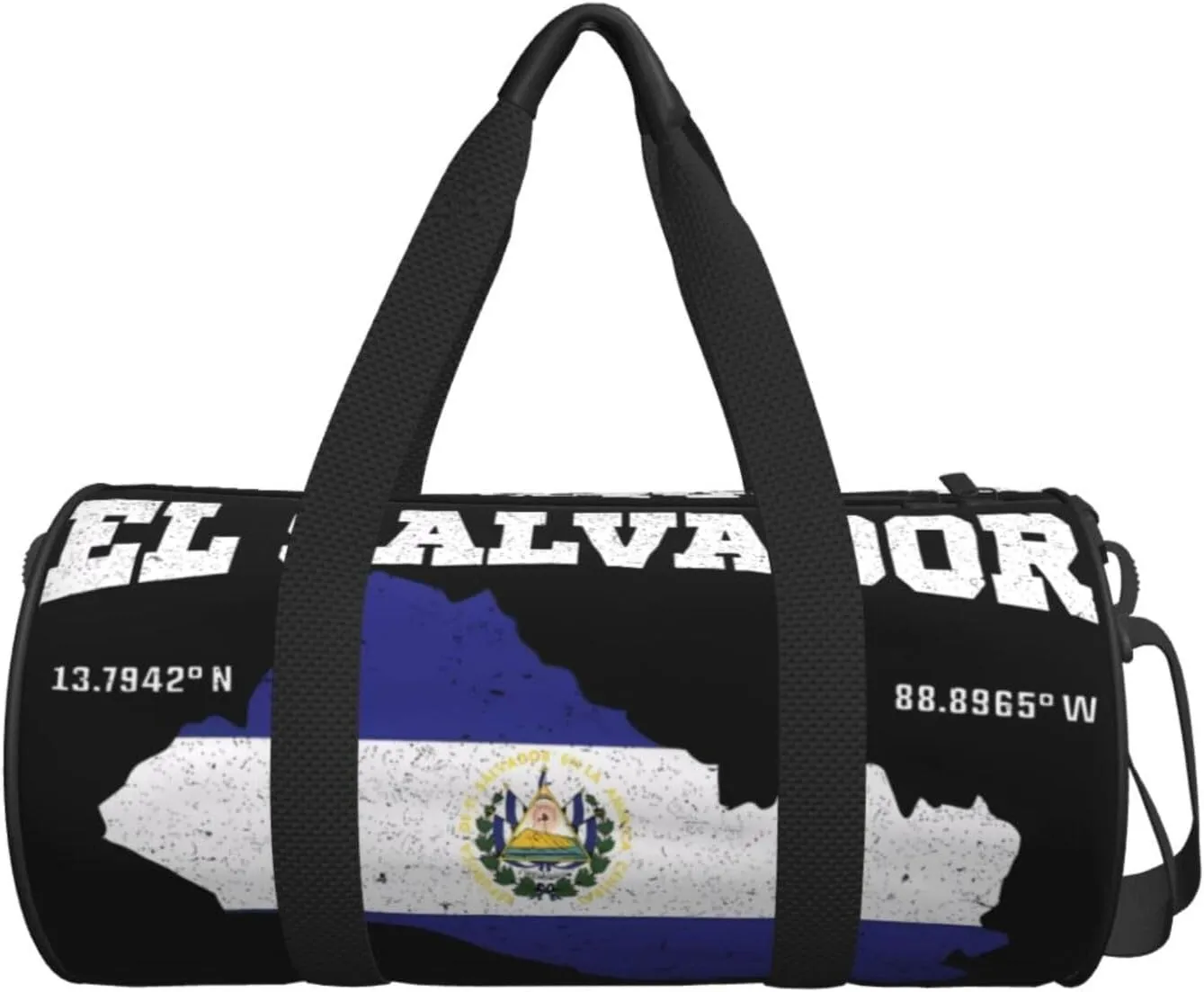 Salvadoran El Salvador Map Flag Round Travel Duffel Bag Large Capacity Gym Sports Bags for Hiking Vacation Trips