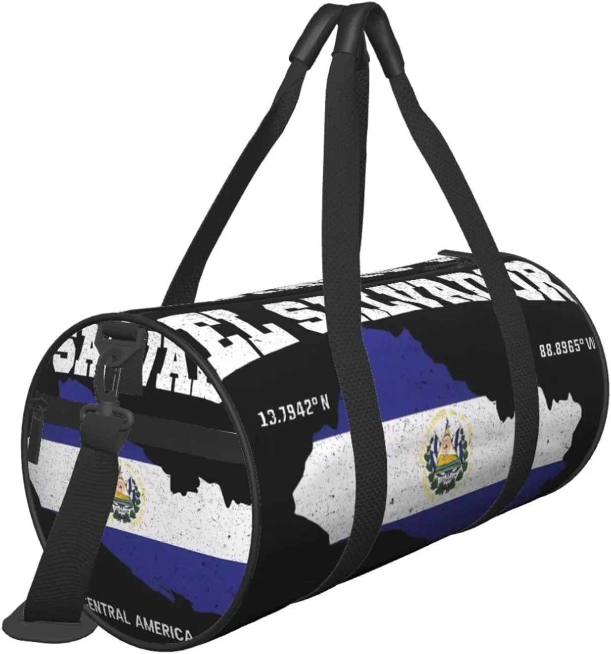 Salvadoran El Salvador Map Flag Round Travel Duffel Bag Large Capacity Gym Sports Bags for Hiking Vacation Trips