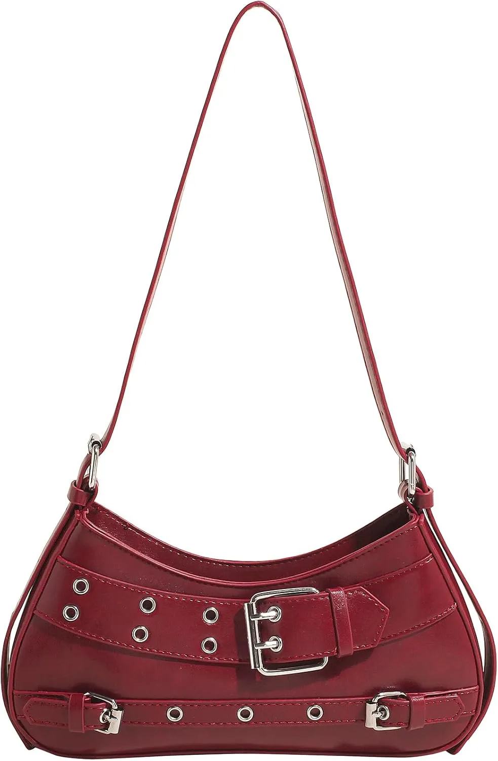 Sanxine Shoulder Bags for Women Small Y2k Purses Punk Shoulder Purse Lightweight Hobo Bag Handbags Trendy Crescent Bags