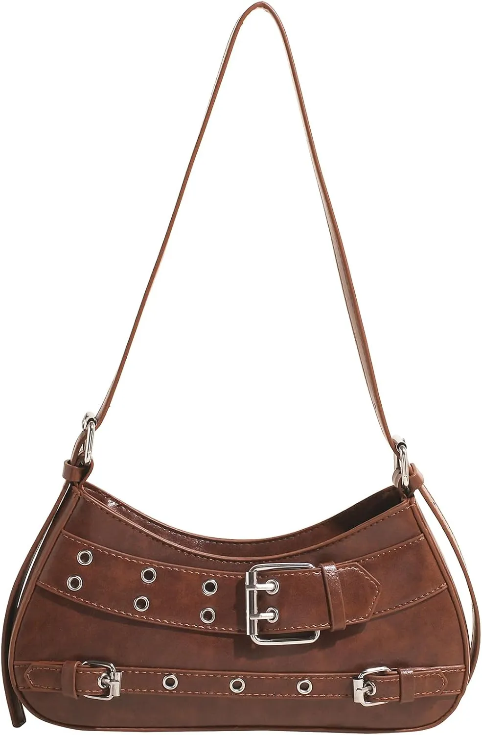 Sanxine Shoulder Bags for Women Small Y2k Purses Punk Shoulder Purse Lightweight Hobo Bag Handbags Trendy Crescent Bags