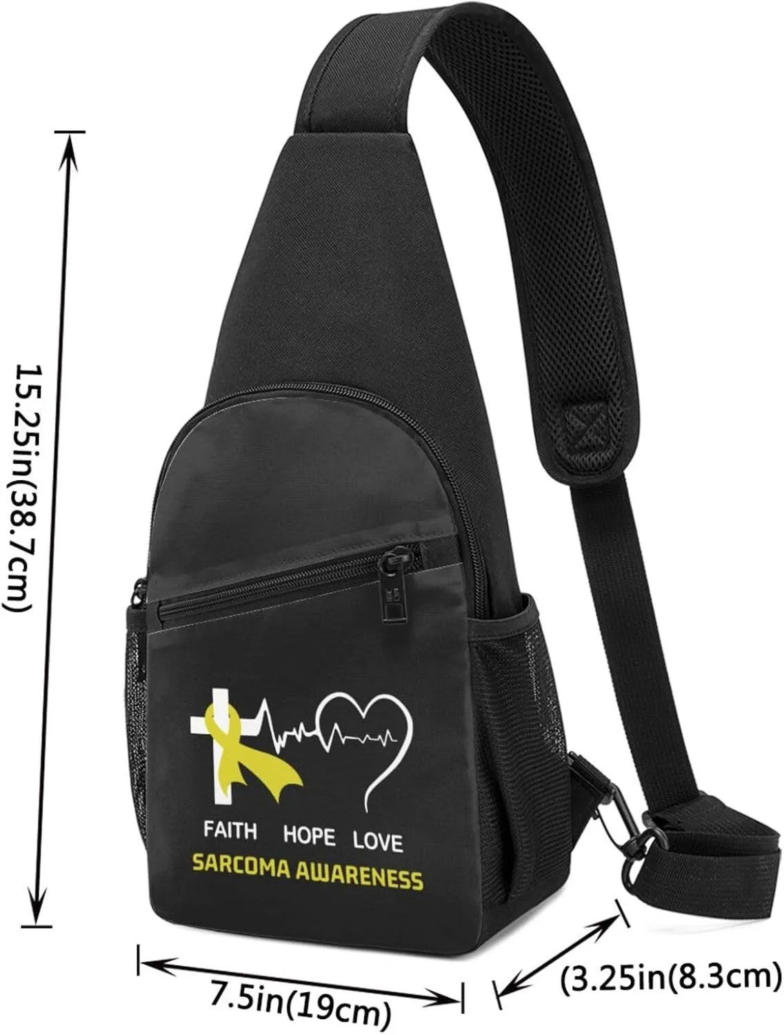 Sarcoma Awareness Chest Pack Leisure Shoulder Crossbody Chest Bag