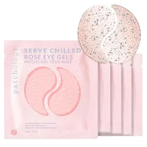 Serve Chilled Rosé Hydrating under Eye Patches – Hyaluronic Acid & Antioxidant-Infused Eye Masks to Reduce Dark Circles, Puffiness & Fine Lines - Ideal Skincare Essentials (5 Pairs)