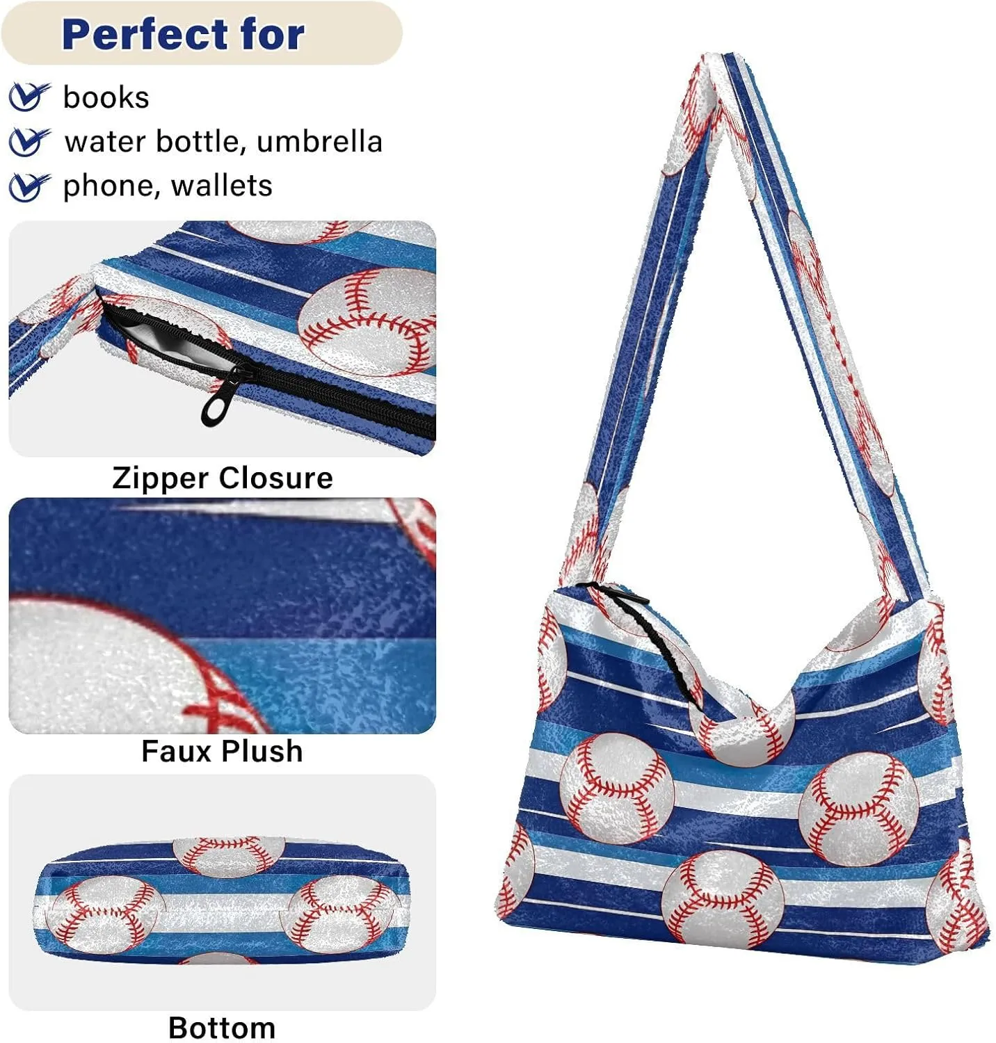 Shamrock and Tractor with Green Leaves Women Handbags Shoulder Bag, Soft Plush Bags, Womens Outdoor Bag