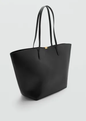 Shopper bag with metallic detail - Black