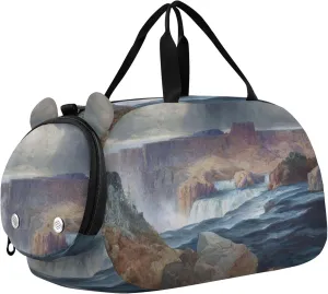 Shoshone Falls Idaho Thomas Moran Girls Duffle Bags Travel Tote Weekender Overnight Luggage Kids Sports Boys Carry on Duffel