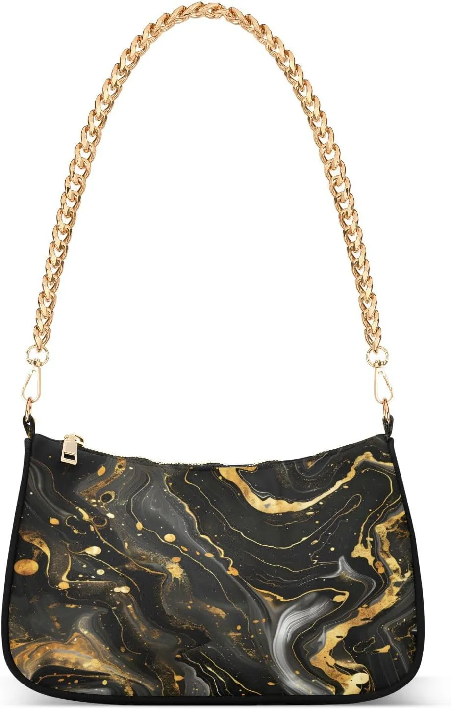 Shoulder Bags for Women Colorful Marble Texture Hobo Tote Handbag Small Clutch Purse with Zipper Closure