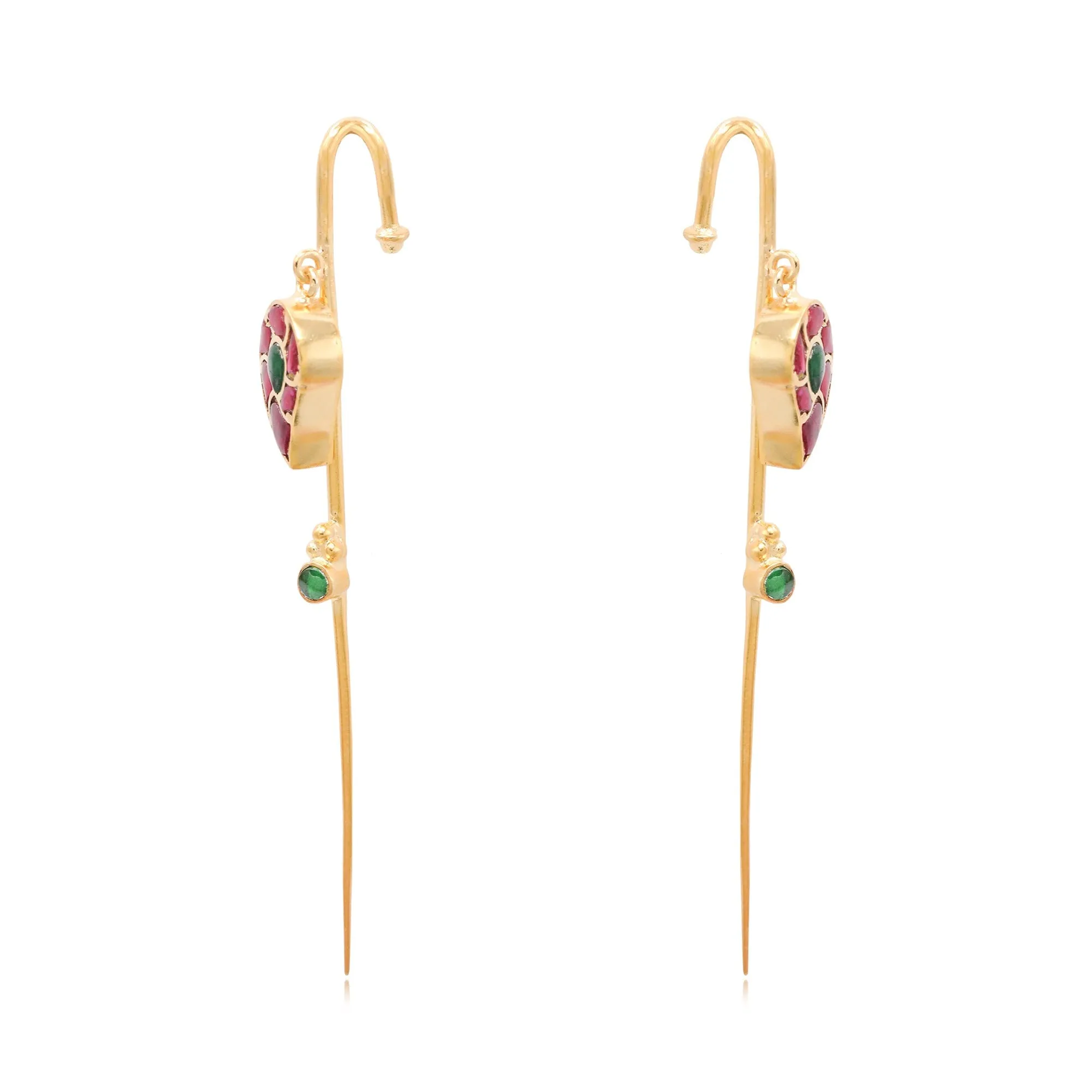 Silver Kundan Earcuff