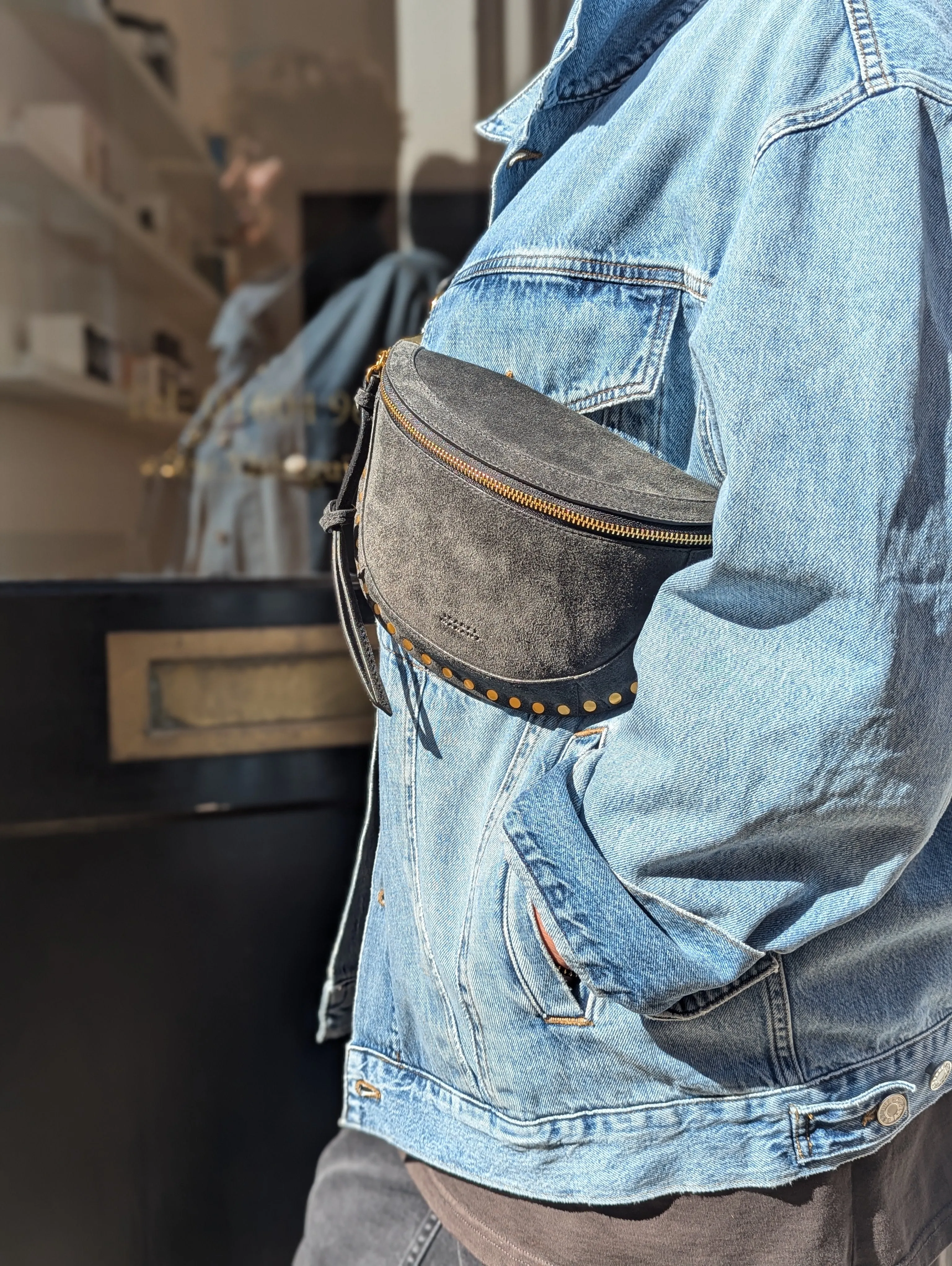 Skano Charcoal Suede Bag