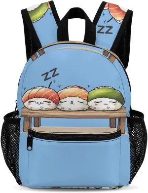 Sleepy Sushi Backpack Cute Laptop Bag Mini Shoulder Bags Travel Casual Daypacks 13 Inch