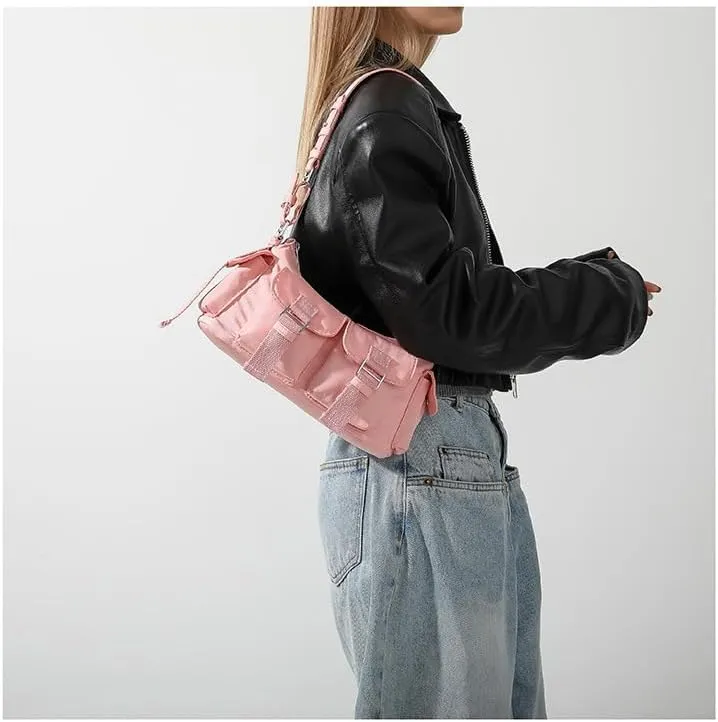 Small Casual Y2K Nylon Shoulder Bags Top Handle Women Purses And Handbags, Shoulder Bag Y2K Purse, Cute 90s Purse