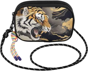 Small Crossbody Bags Big Cat Gold Roar for Women Cell Phone Purses Shoulder Bag Handbag with Adjustable Strap