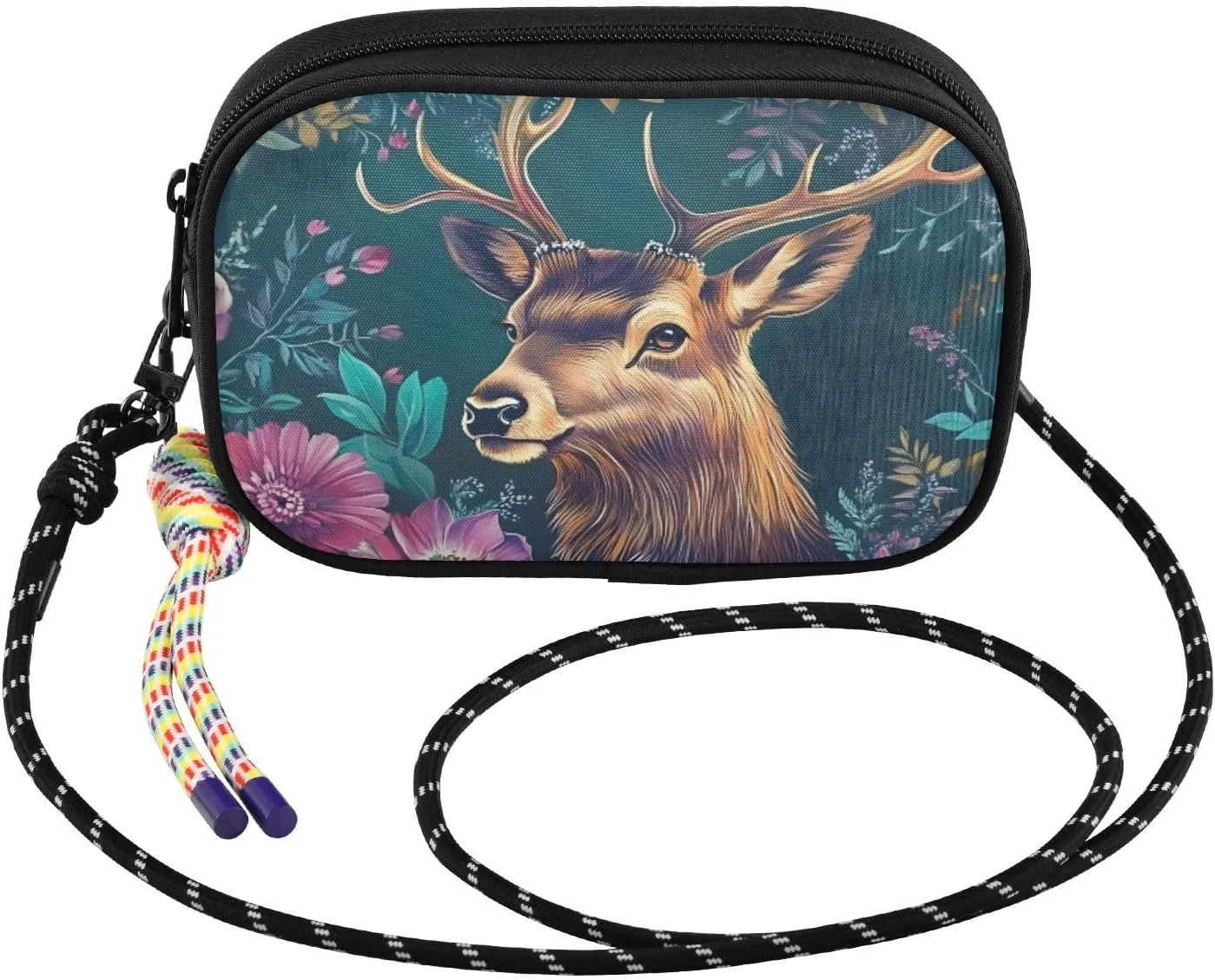 Small Crossbody Bags Elk Florals Closeup for Women Cell Phone Purses Women's Shoulder Handbag Wallet Purse