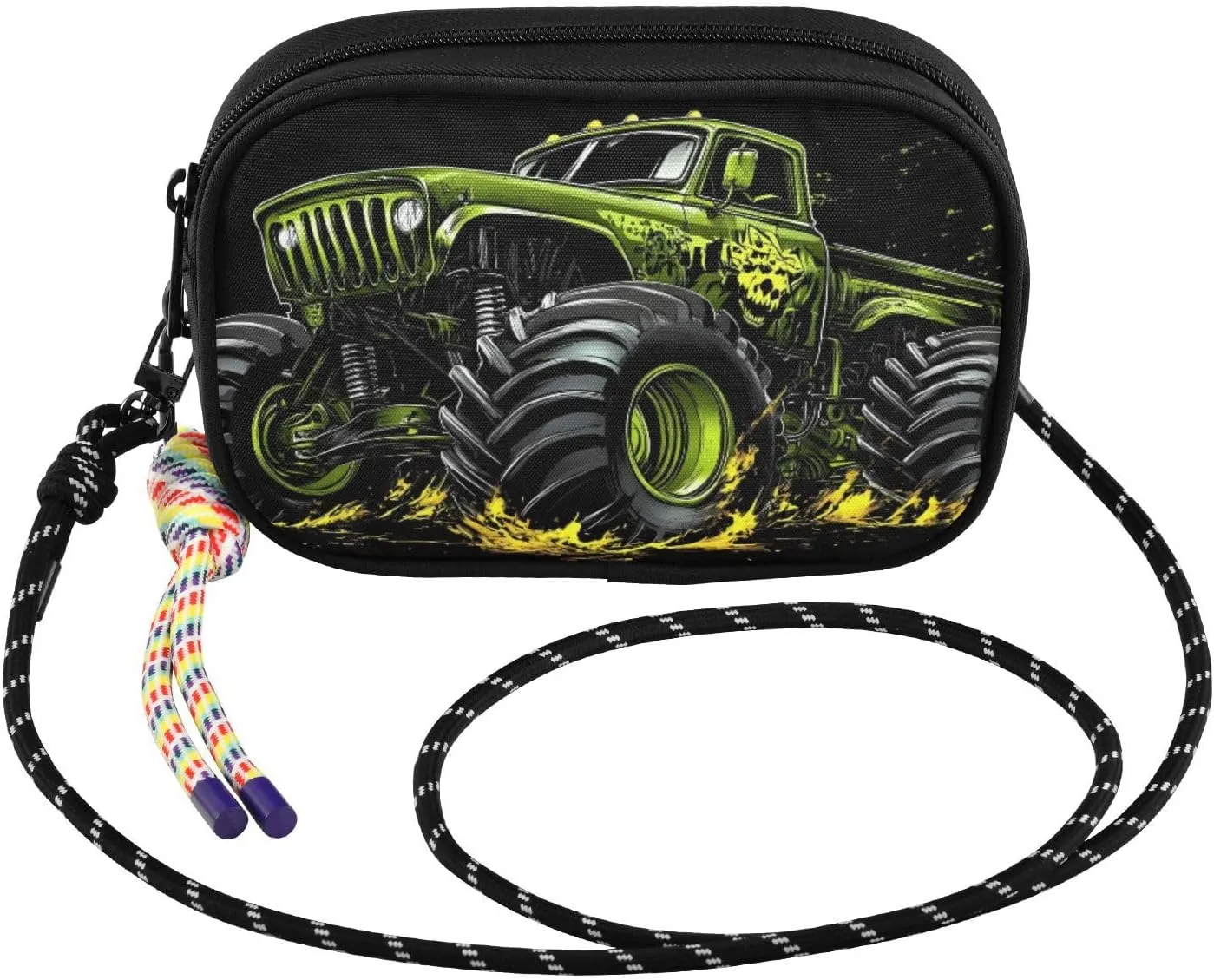 Small Crossbody Bags Monster Truck Green for Women Cell Phone Purses Women's Shoulder Handbag Wallet Purse