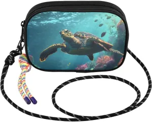 Small Crossbody Bags Sea Turtle Underwater Swim for Women Cell Phone Purses Women's Shoulder Handbag Wallet Purse