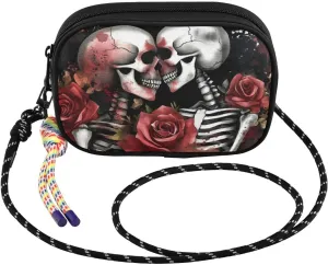 Small Crossbody Bags Skeleton Couple Gothic for Women Cell Phone Purses Shoulder Bag Handbag with Adjustable Strap