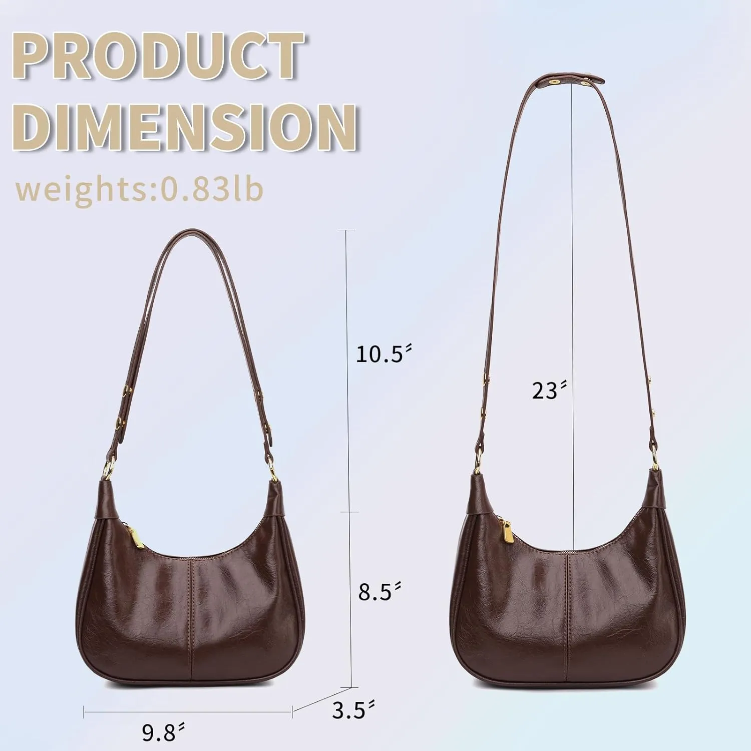 Small Hobo Bags Retro Crescent Shoulder Purse Women Soft Crossbody Handbag