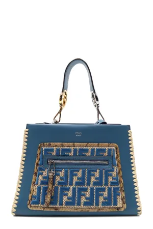 Small Snakeskin-Trimmed Runaway Blue