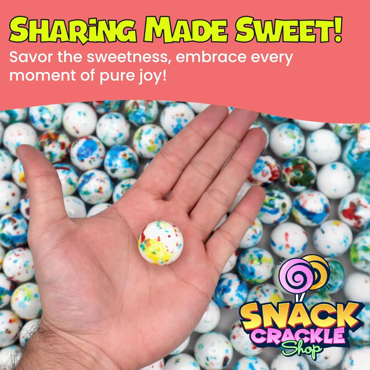 SnackCrackleShop Jawbreakers (Psychedelic Bruiser 1 Inch, 1 Pound, Approx. 32 Pieces)