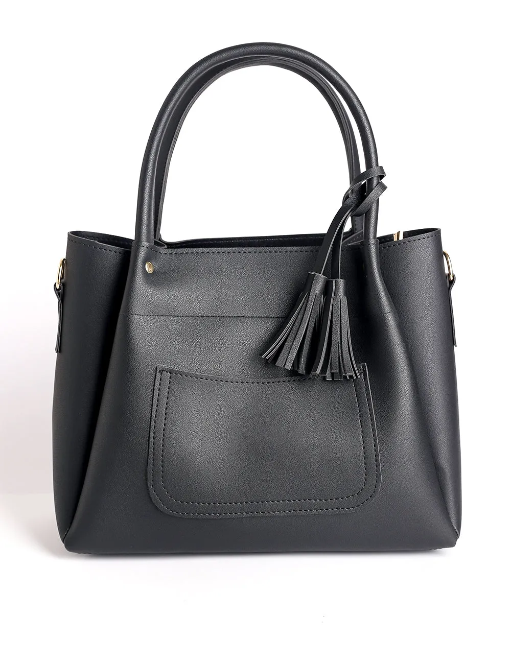 Soft Ivory Tote Bag Black (2 Piece)