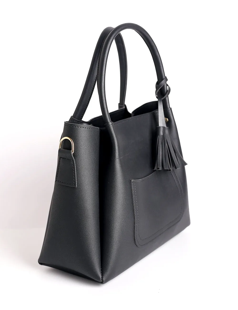 Soft Ivory Tote Bag Black (2 Piece)