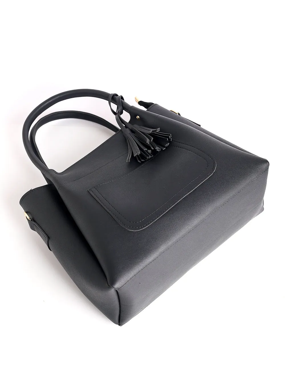 Soft Ivory Tote Bag Black (2 Piece)