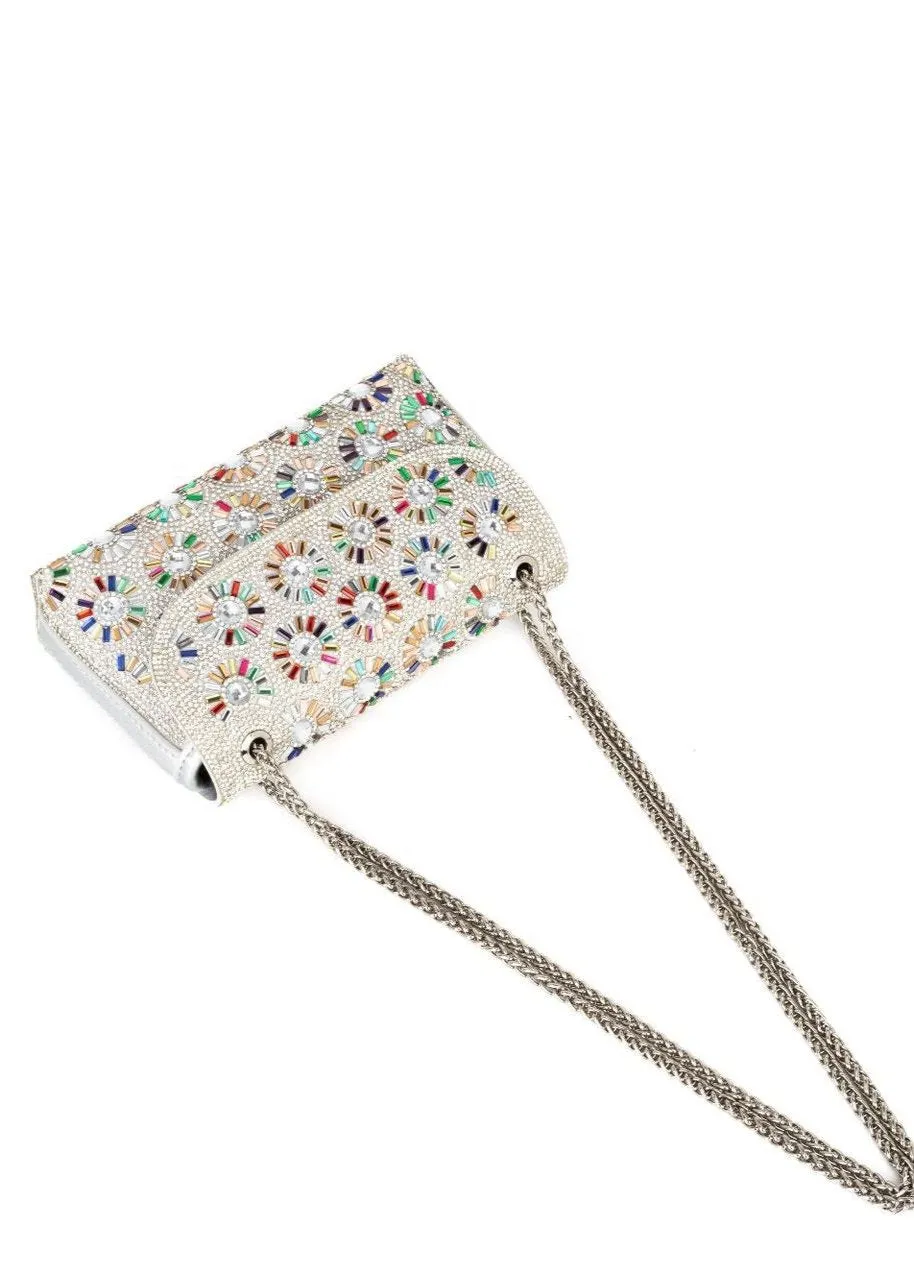 Soleil - Gold Crystal Chain Shoulder Bag