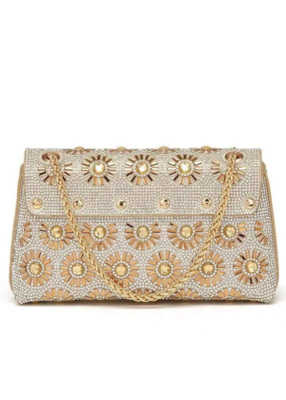 Soleil - Gold Crystal Chain Shoulder Bag