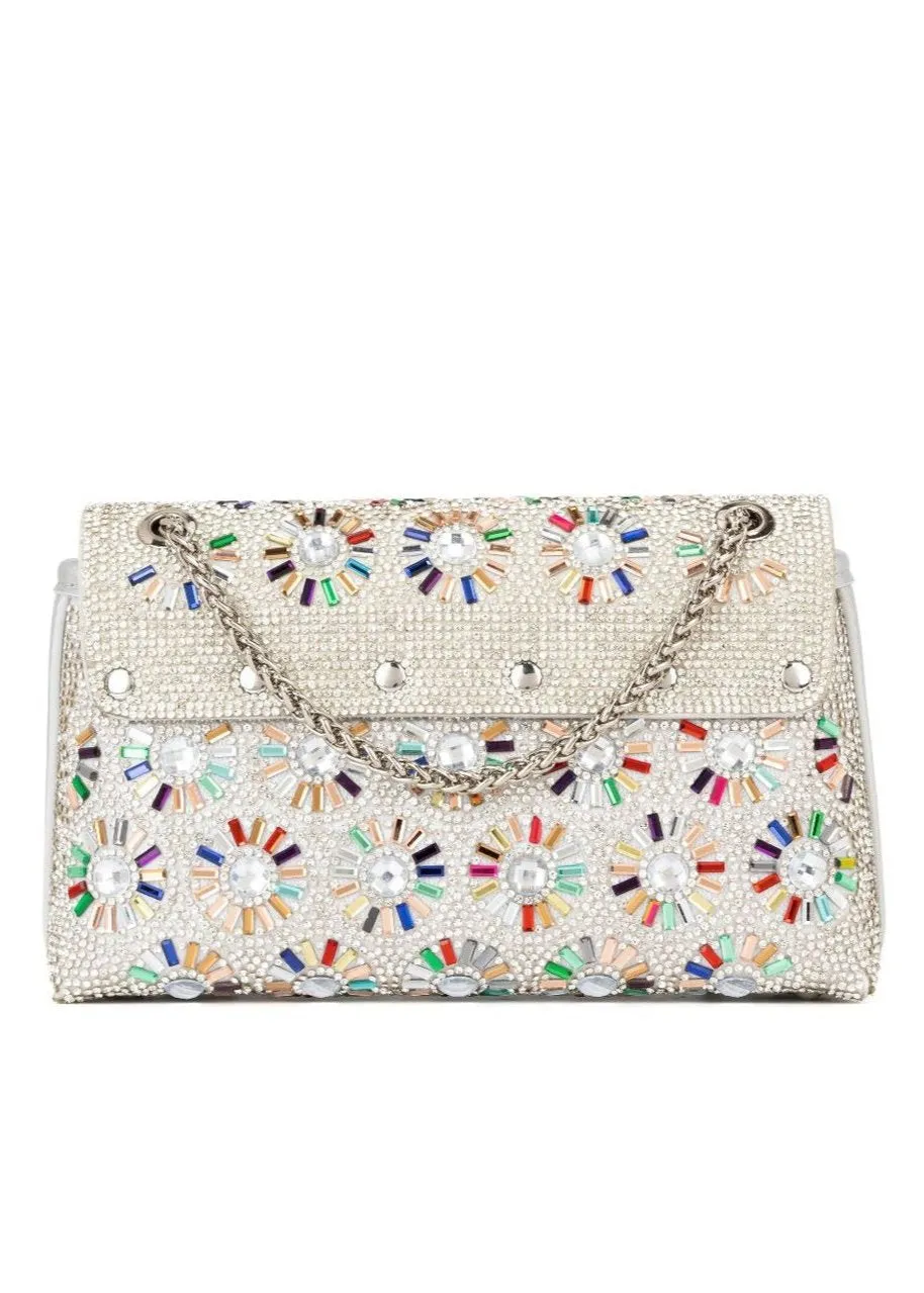 Soleil - Gold Crystal Chain Shoulder Bag