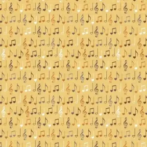 Song Bird - Yellow Musical Notes by Camelot Fabrics by the yard 3330