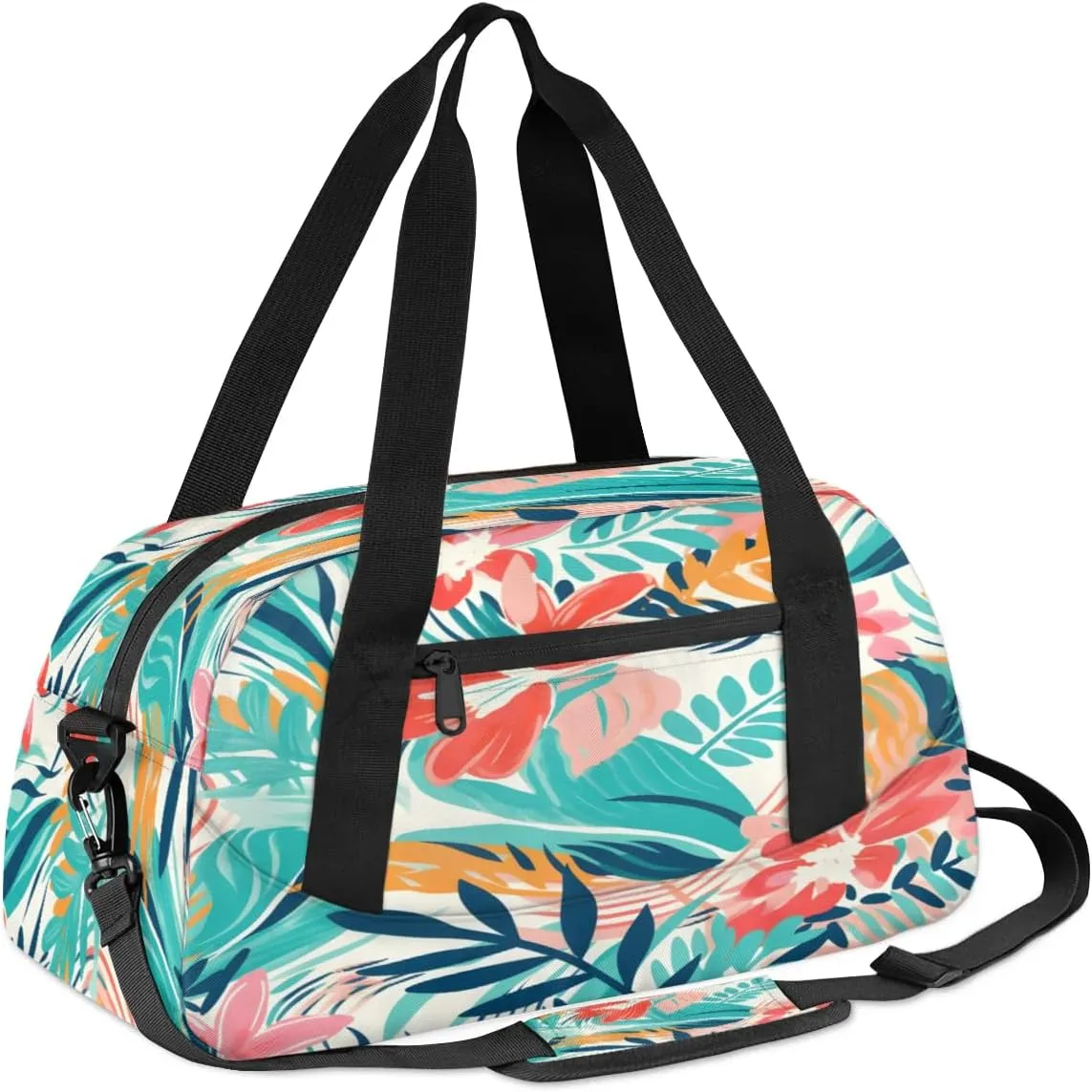Sport Duffel Bag Colorful Palm Leaves Kids Gym Bag Weekender Overnight Bags for Boys Girls Teens Carry On Workout Travel Bag
