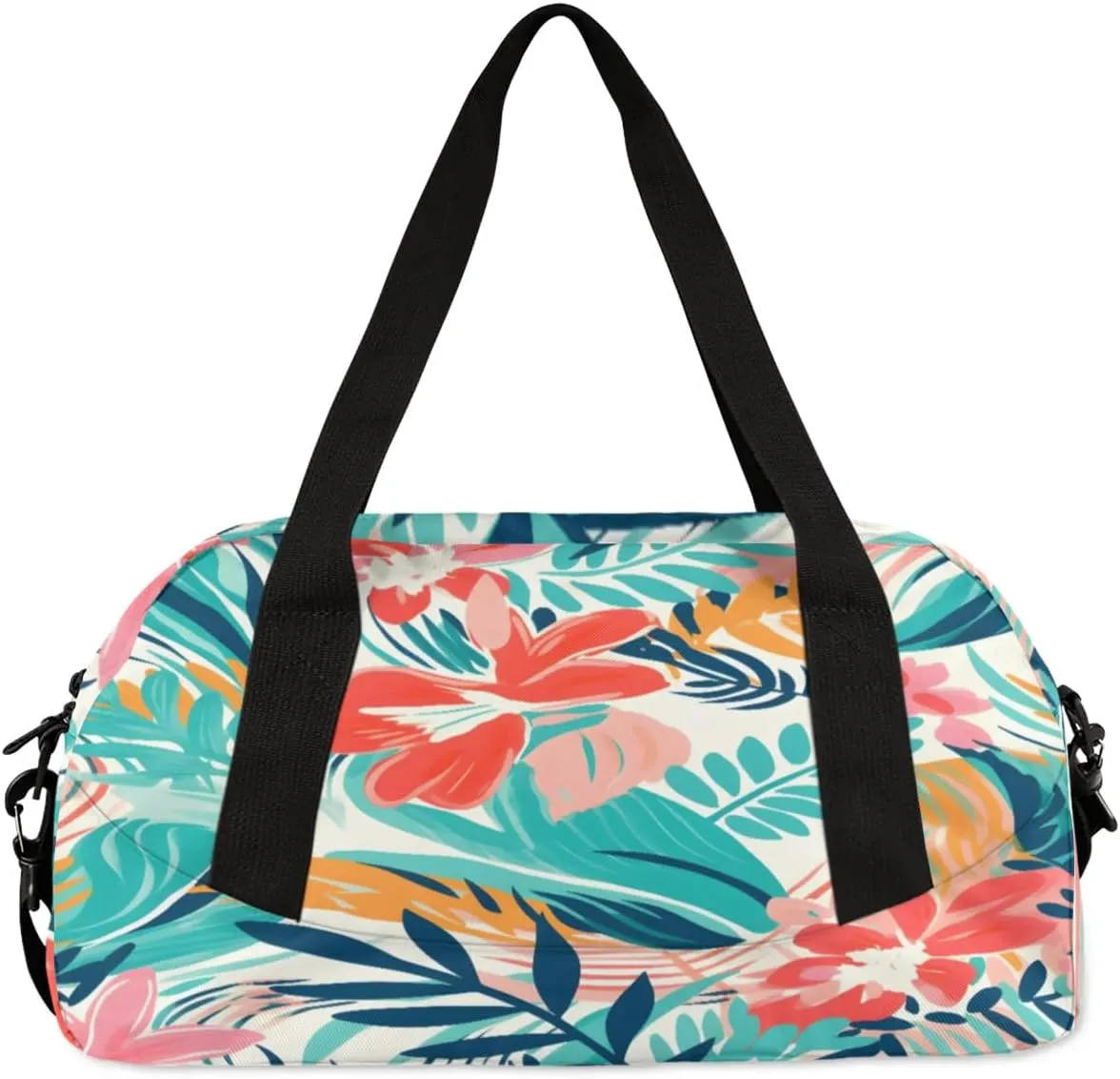 Sport Duffel Bag Colorful Palm Leaves Kids Gym Bag Weekender Overnight Bags for Boys Girls Teens Carry On Workout Travel Bag