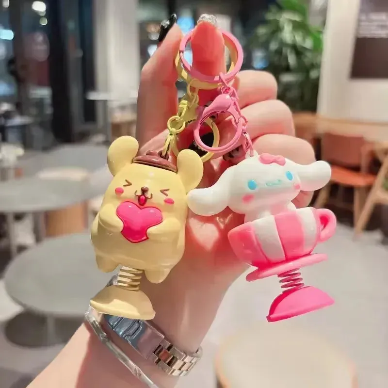 Springy Sanrio Fun Moving Keychain