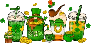 St Patricks Coffe Drinks Gnome Gold Ready To Press DTF Transfers