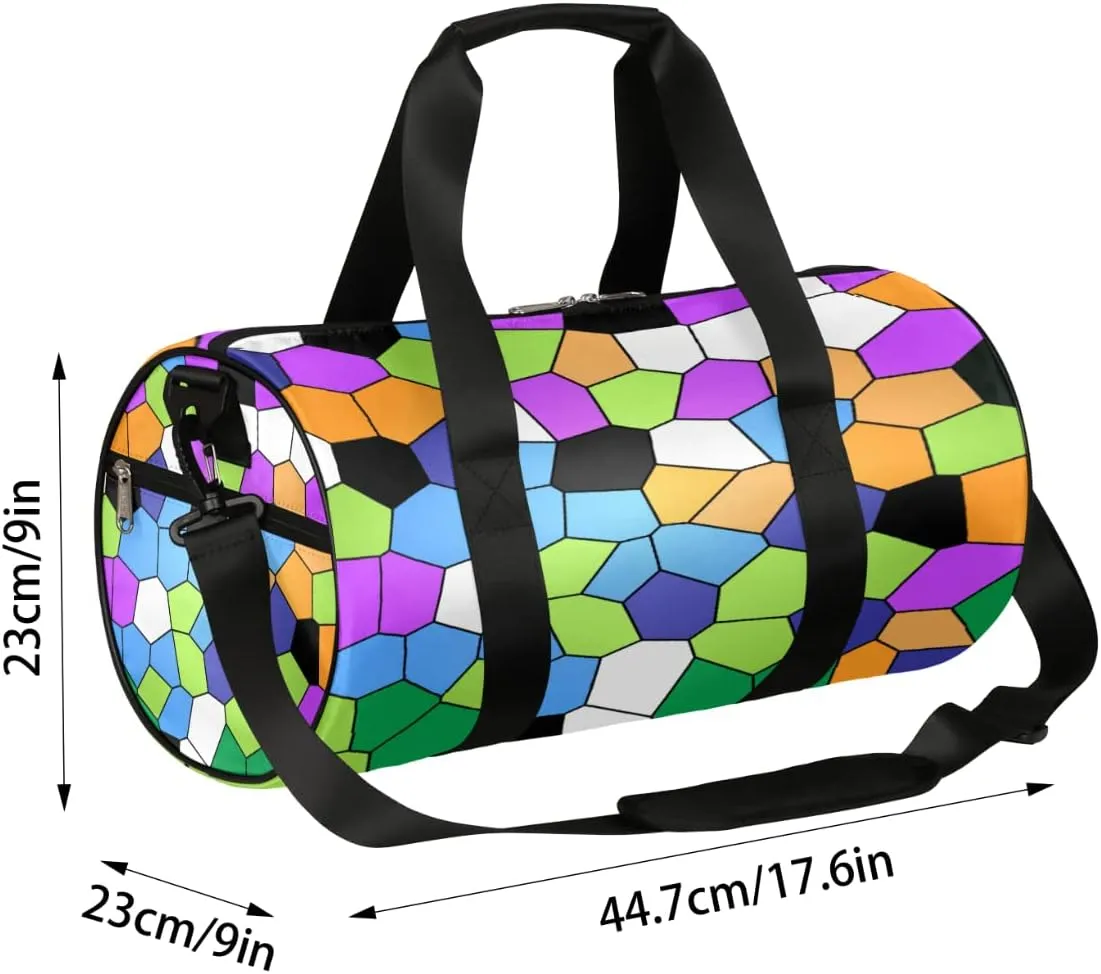 Stained Glass Colorful Gym Bag Small Gym Duffel Bags for Men Women Overnight Weekender Workout Bag Lightweight Sport Duffle Bag Carry On Gymbag