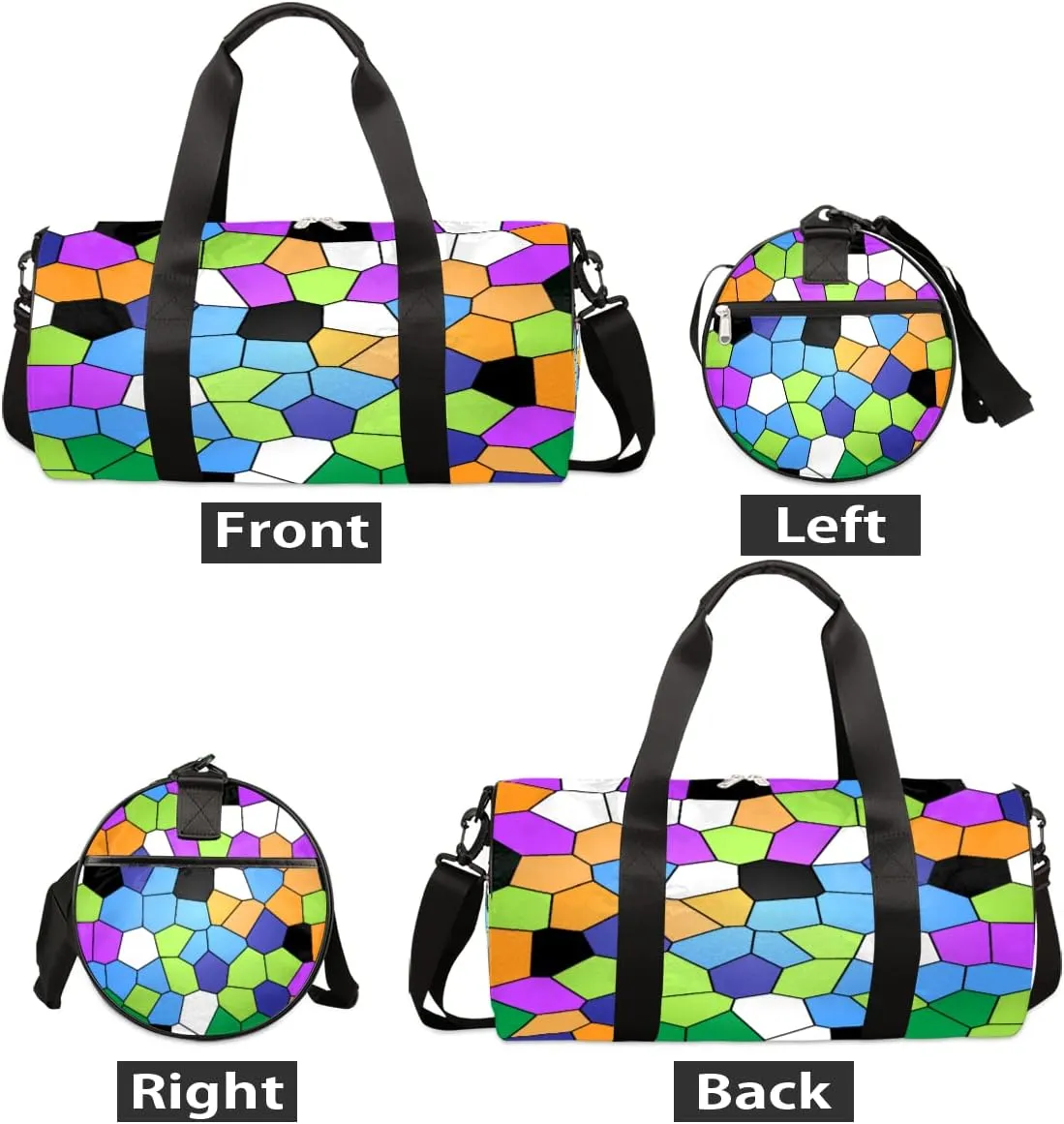 Stained Glass Colorful Gym Bag Small Gym Duffel Bags for Men Women Overnight Weekender Workout Bag Lightweight Sport Duffle Bag Carry On Gymbag