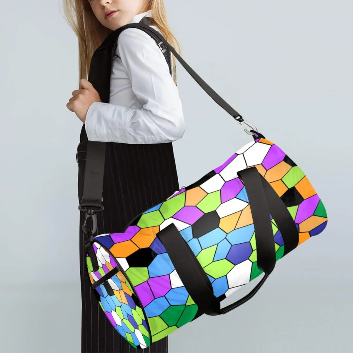 Stained Glass Colorful Gym Bag Small Gym Duffel Bags for Men Women Overnight Weekender Workout Bag Lightweight Sport Duffle Bag Carry On Gymbag