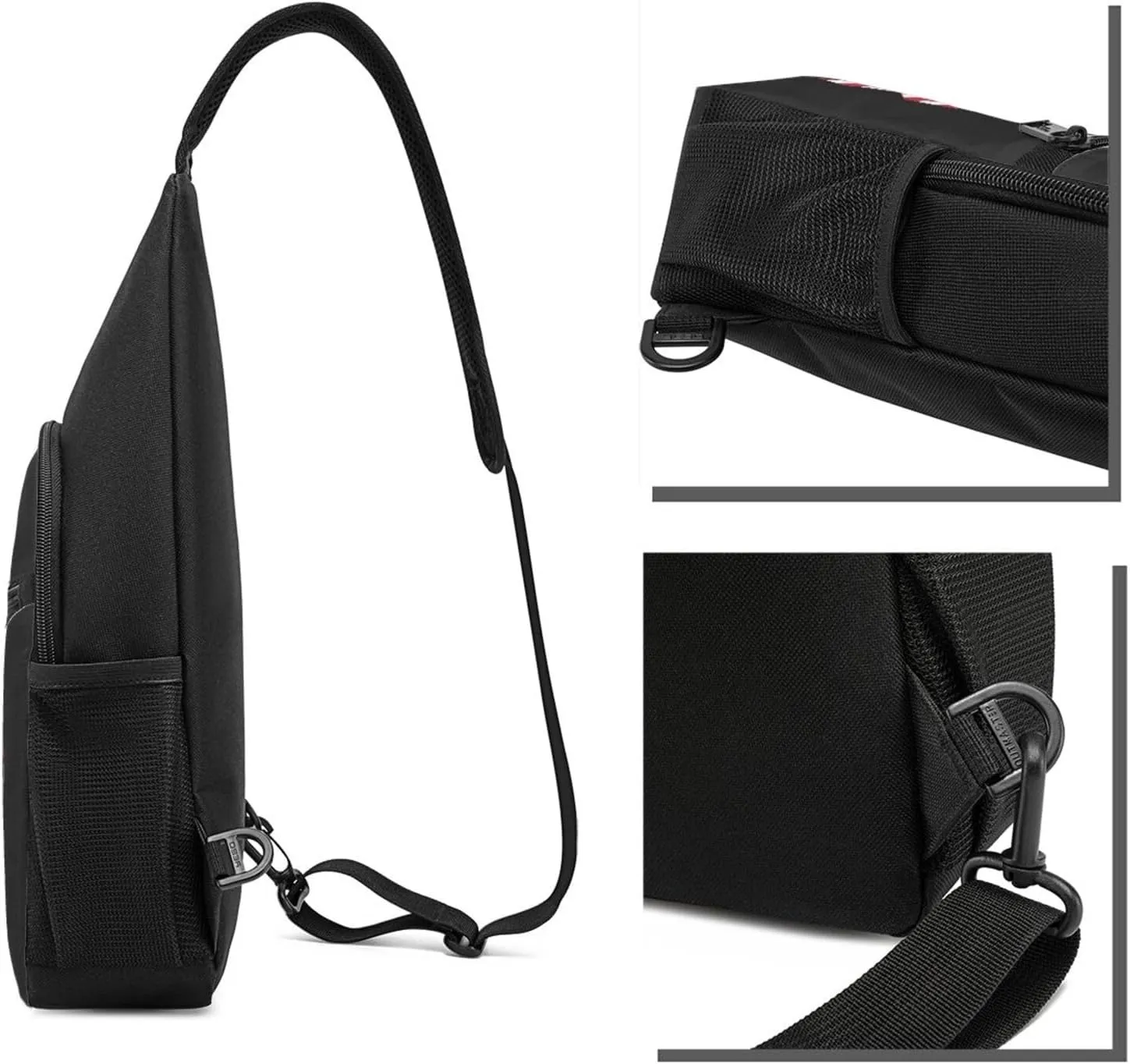Star of Life EMT Paramedic Medic Chest Pack Leisure Shoulder Crossbody Chest Bag, Black