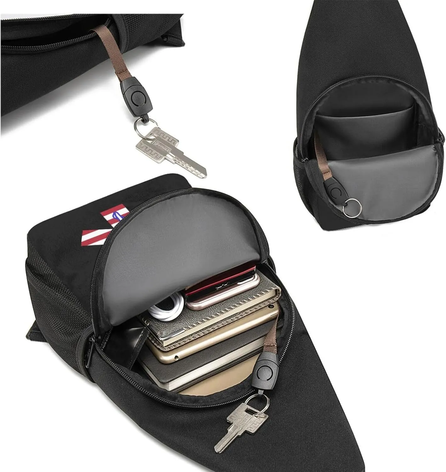 Star of Life EMT Paramedic Medic Chest Pack Leisure Shoulder Crossbody Chest Bag, Black