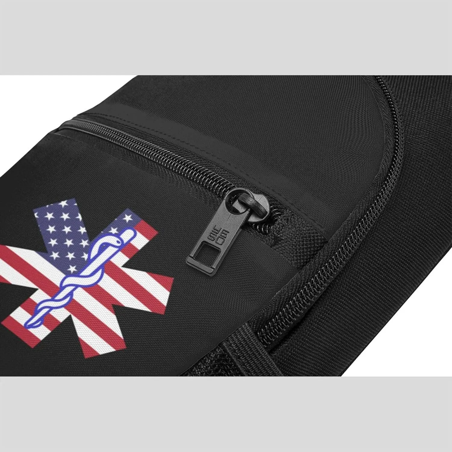 Star of Life EMT Paramedic Medic Chest Pack Leisure Shoulder Crossbody Chest Bag, Black