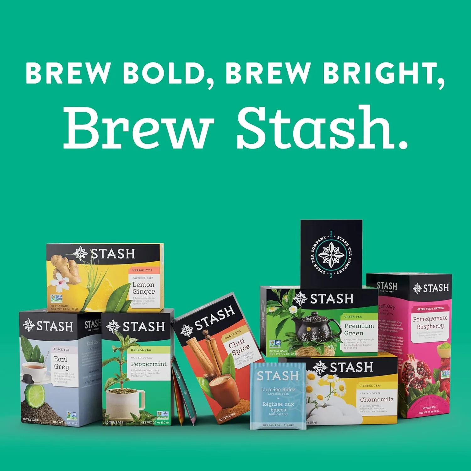 Stash Tea Mango Passionfruit Herbal Tea - Naturally Caffeine Free, Non-GMO Project Verified Premium Tea with No Artificial Ingredients, 20 Count (Pack of 6) - 120 Bags Total