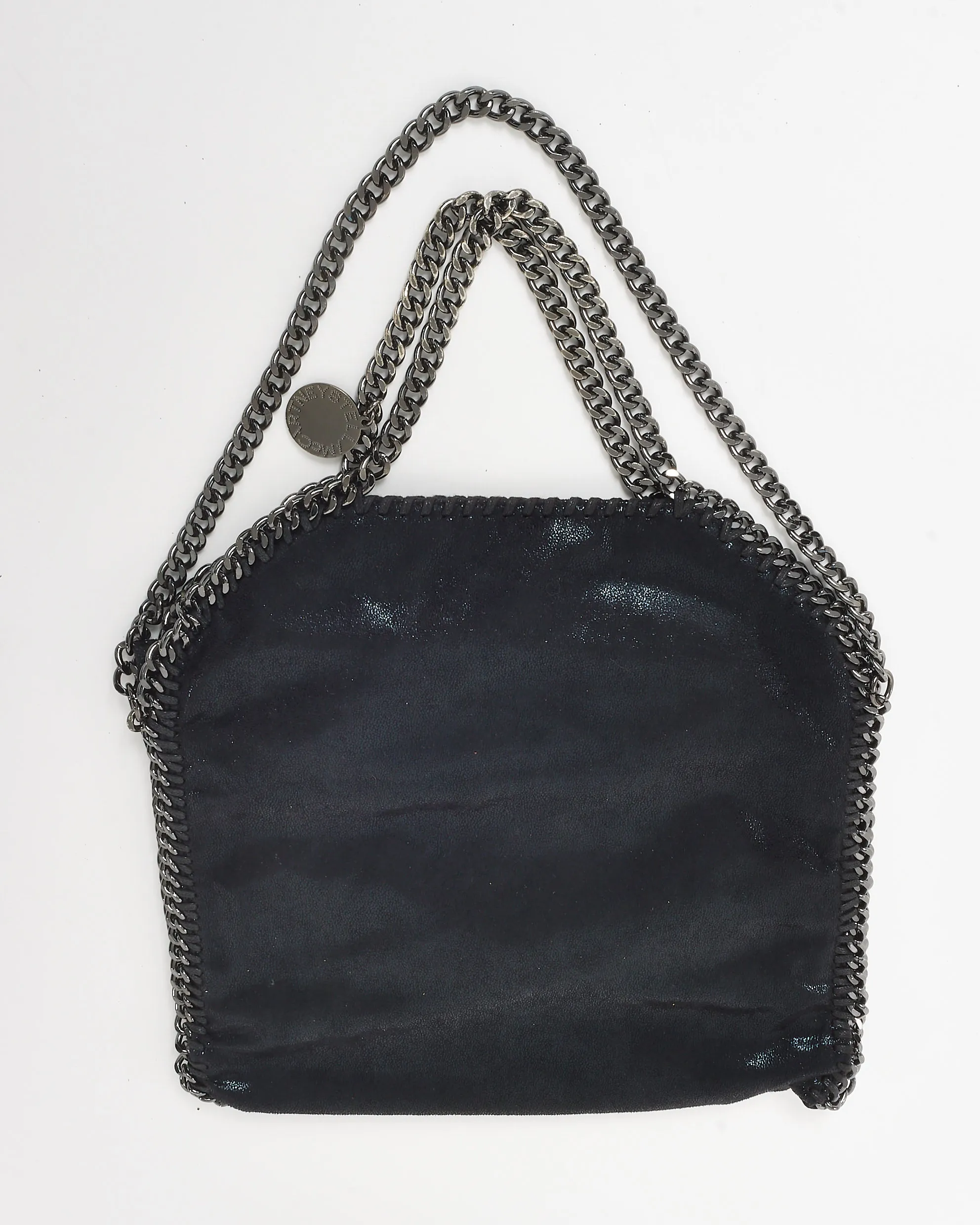 Stella McCartney Black Vegan Leather Falabella Fold Over Shoulder Bag