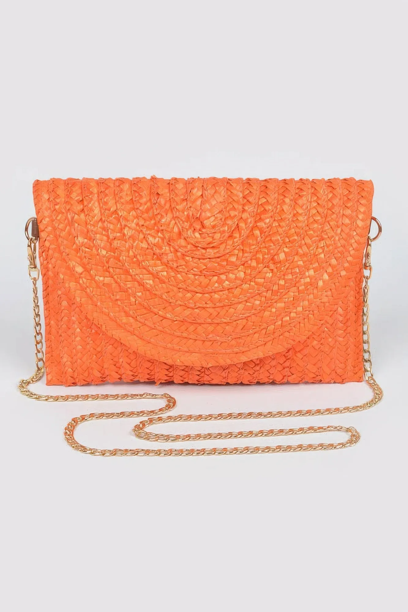 Straw Pom Pom Flap Bag