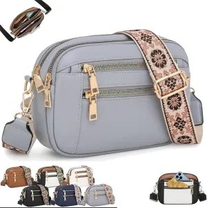 Substantiag Purse, Substantiag Crossbody Bags, Handmade Colorful Straps Crossbody Leather Bags & Purse, for Women